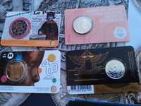 22224#Lote de 4 moedas em coincards 1/2/2,5 euros Holanda, Franca, Bel