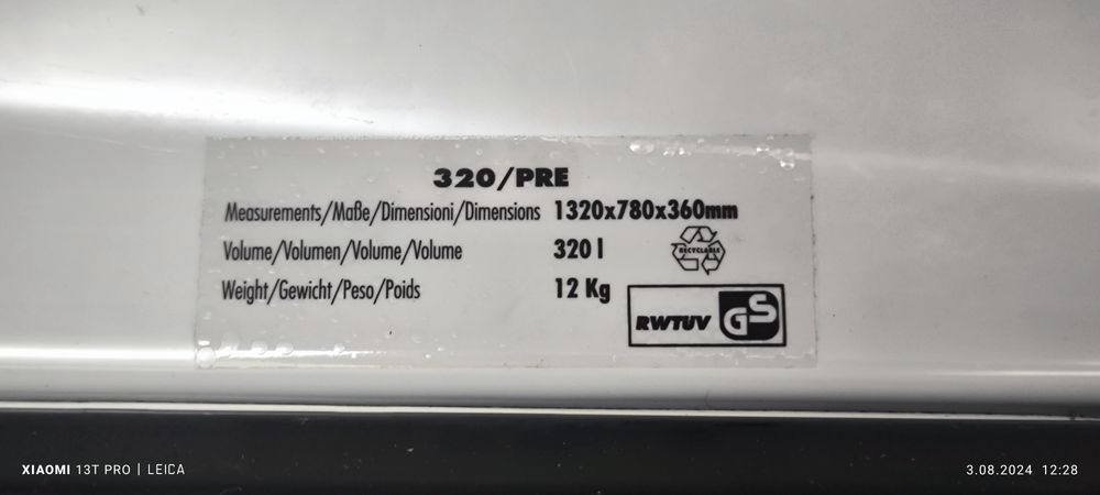 Bagażnik Box dachowy 320L