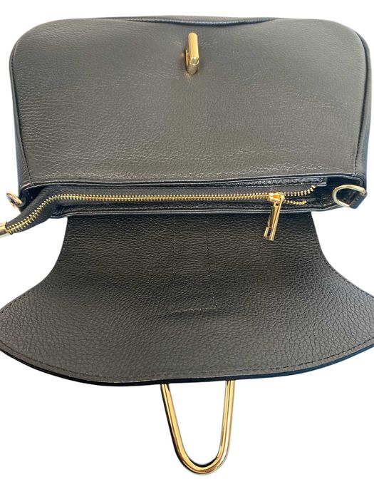 Torebka włoska VERA PELLE listonoszka skóra naturalna CZARNA