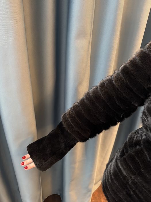 Шуба мутон + норка