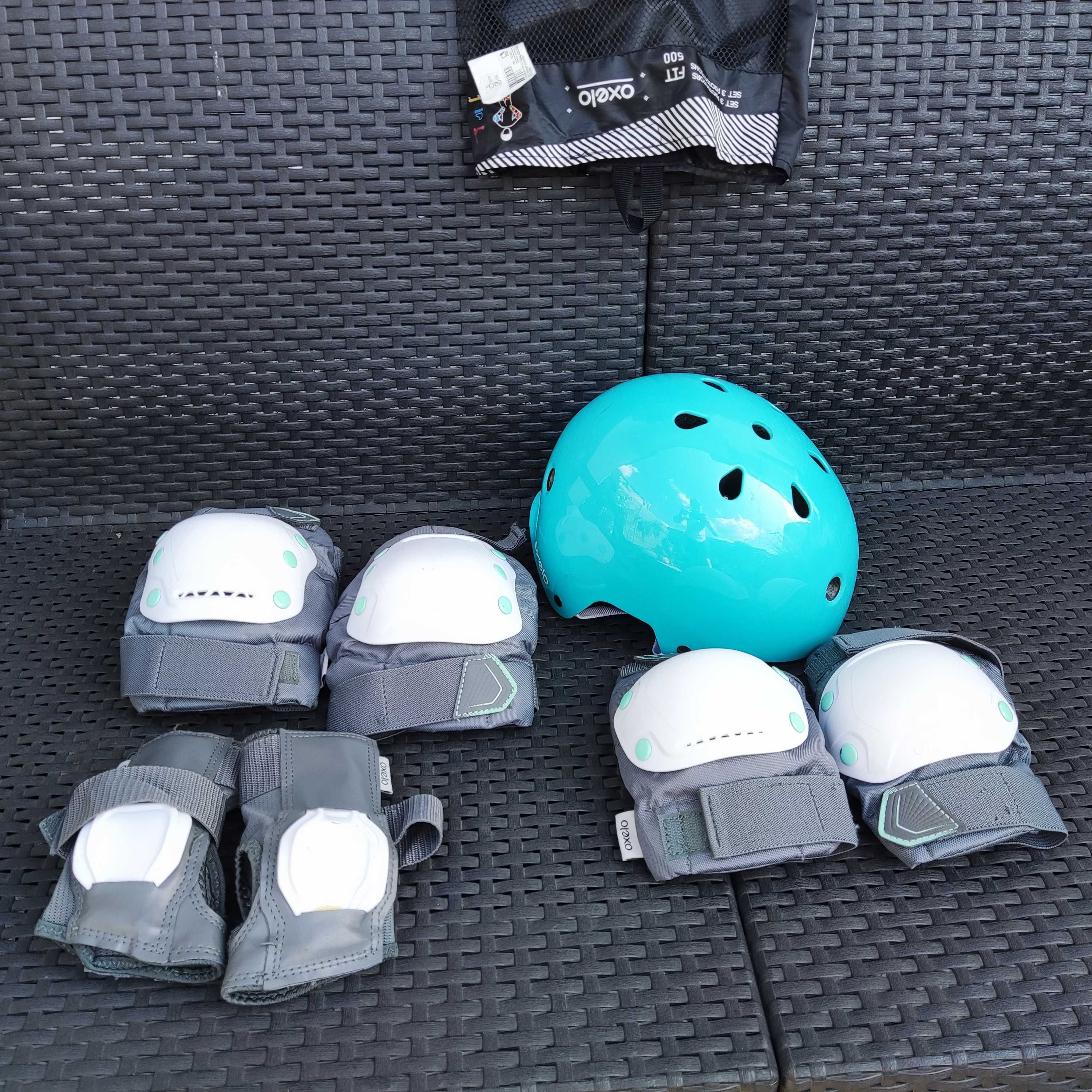 Rolki dziecięce Oxelo Decathlon rozmiar 36,5-38, plus kask, ochraniacz