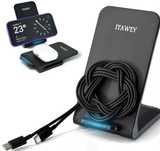 Składana bezprzewodowa ładowarka 15W 2w1 Led Samsung IPhone ITAWEY