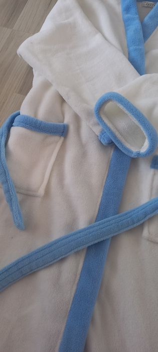 Szlafrok damskie kolor biało niebieski