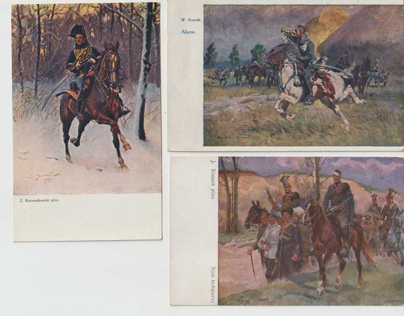 Stare pocztówki patriotyczne Kossak Rozwadowski