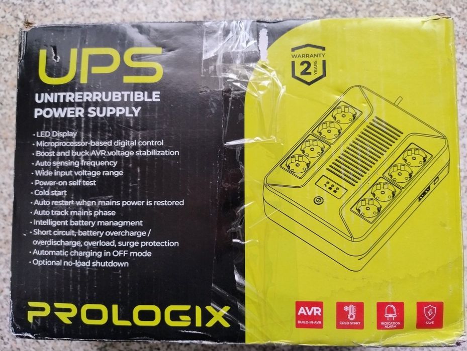 UPS ,ДЖБ, ИБП Prologix 1000VA 600W (PLP1000VA8LED)