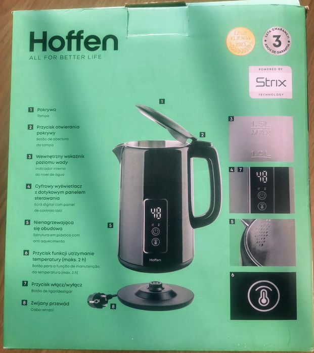 Czajnik elektryczny Hoffen 1,5 l, 2200W, Dek-4432