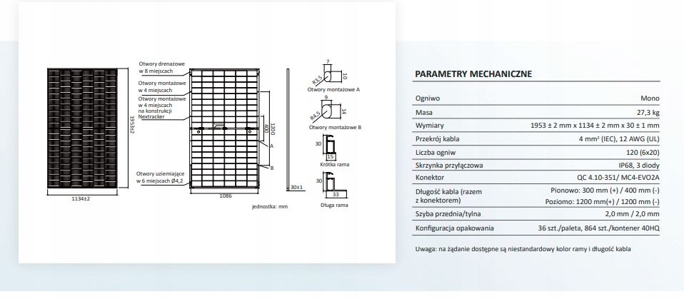 Paleta 36x Ja Solar JAM60D40 LB BF 500W