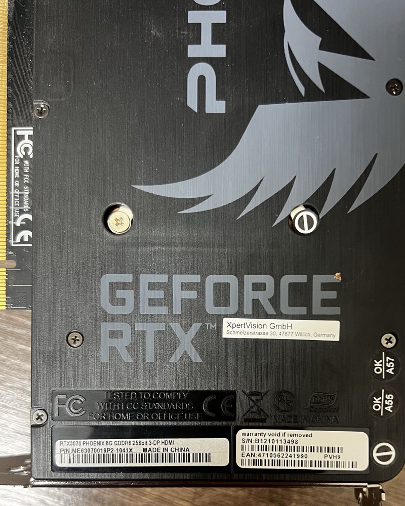 Продам видеокарту Gainward Phoenix GeForce RTX 3070 8GB