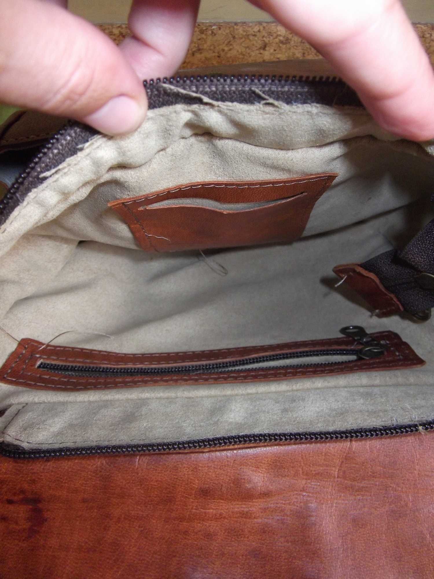 Mala castanha pequena PELE VERDADEIRA/ Small brown bag in REAL LEATHER