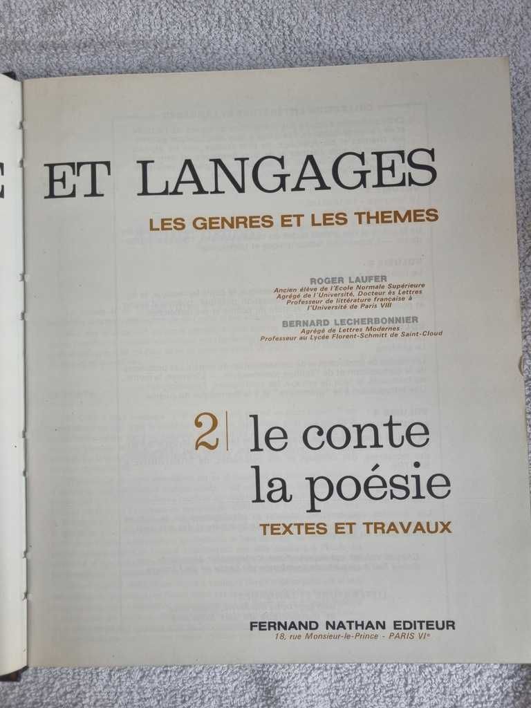 w j. francuskim : Littérature et langages  2. le conte la poésie