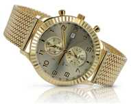 Złoty zegarek damski z bransoletą unisex 14k Geneve mw007y&mbw014y-f P