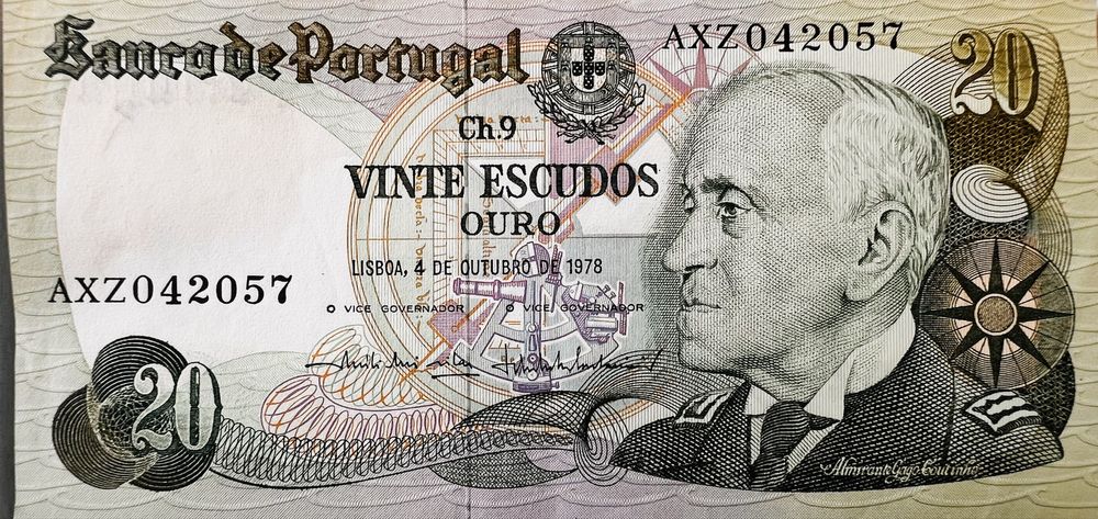 Nota de 20 escudos de 1978 em muito bom estado