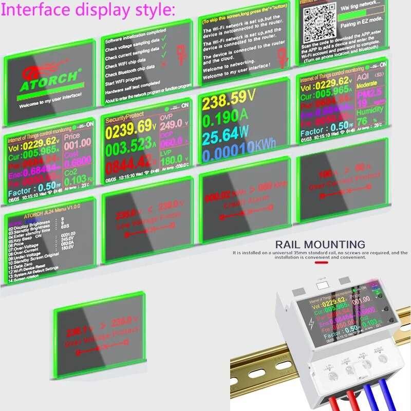 WiFi Умный счетчик электроэнергии, 100А, на DIN-рейку
