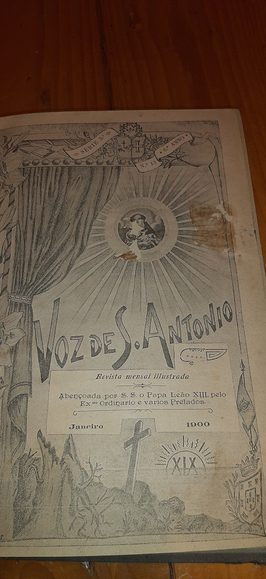 Antigo Livro  A Voz de Santo António Ano 1899 Ano Completo
