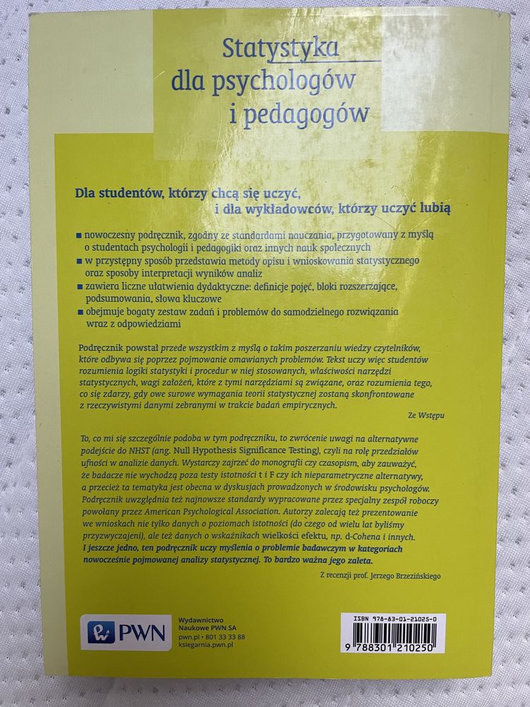 Książka- Statystyka dla psychologów i pedagogów