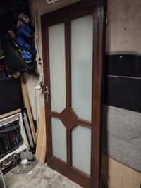Drzwi drewniane wewnętrzne 80 przeszklone, lewe