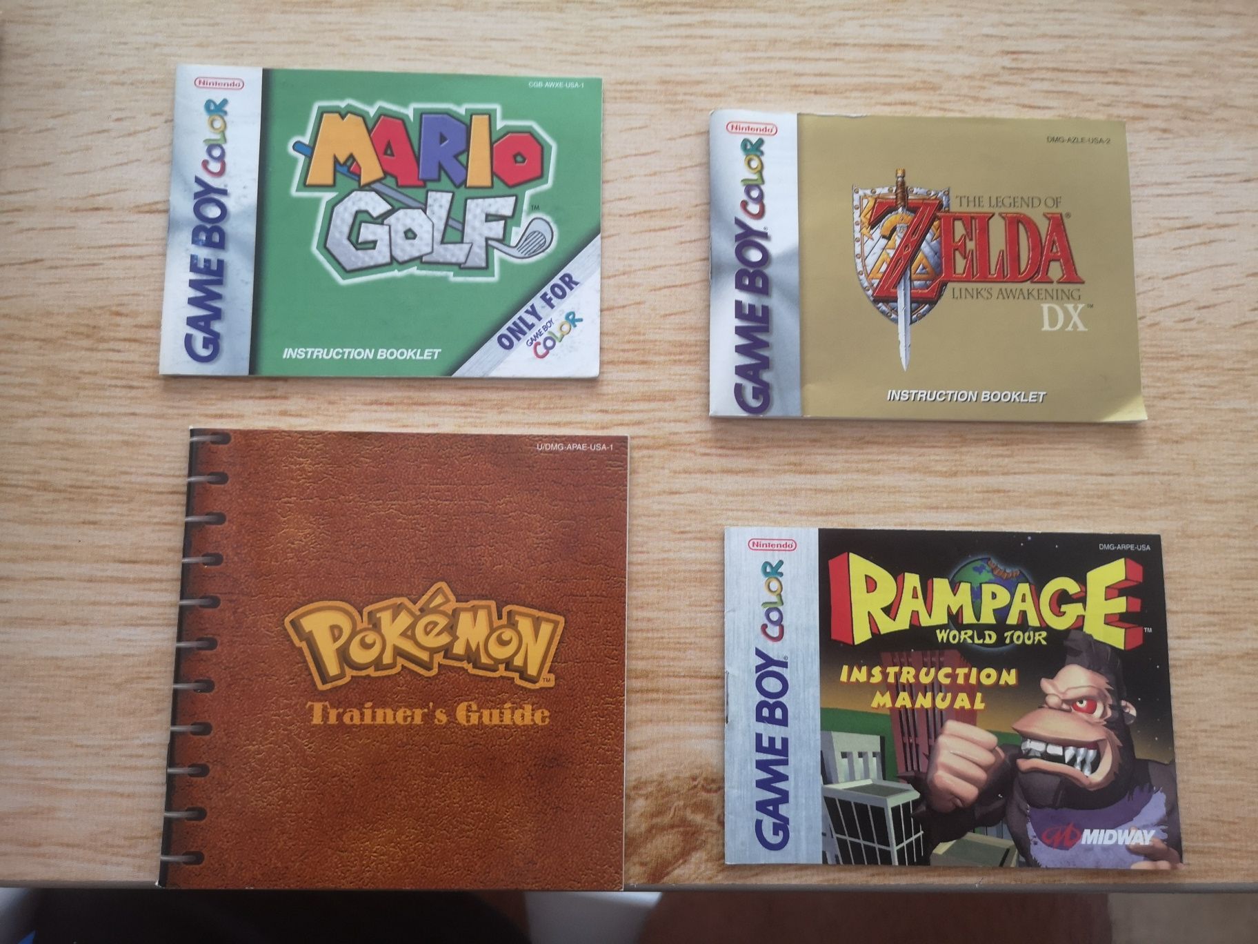 Manuais Gameboy Color Pokemon Mario Golf Rampage (EUA)