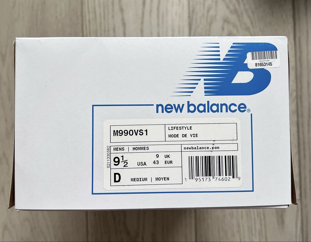 Кросівки New Balance 990v1 Version 1, розмір 43 / юс 9.5