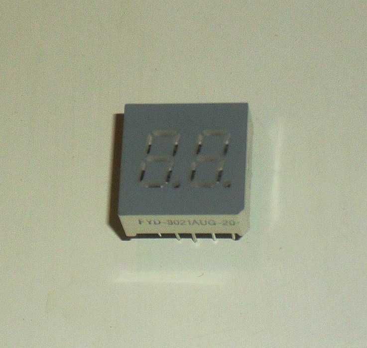 Wyświetlacz LED 2x7 mm, FORYARD FYD-3021AUG-20, kolor zielony.