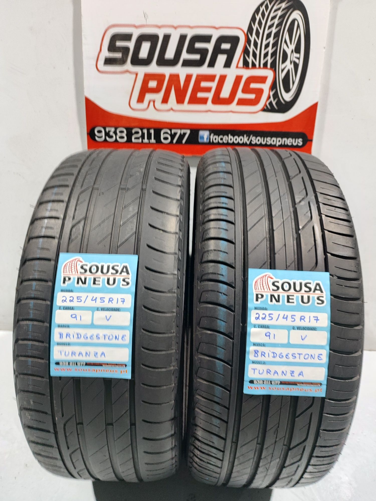2 pneus semi novos 225-45R17 Bridgestone - Oferta dos Portes