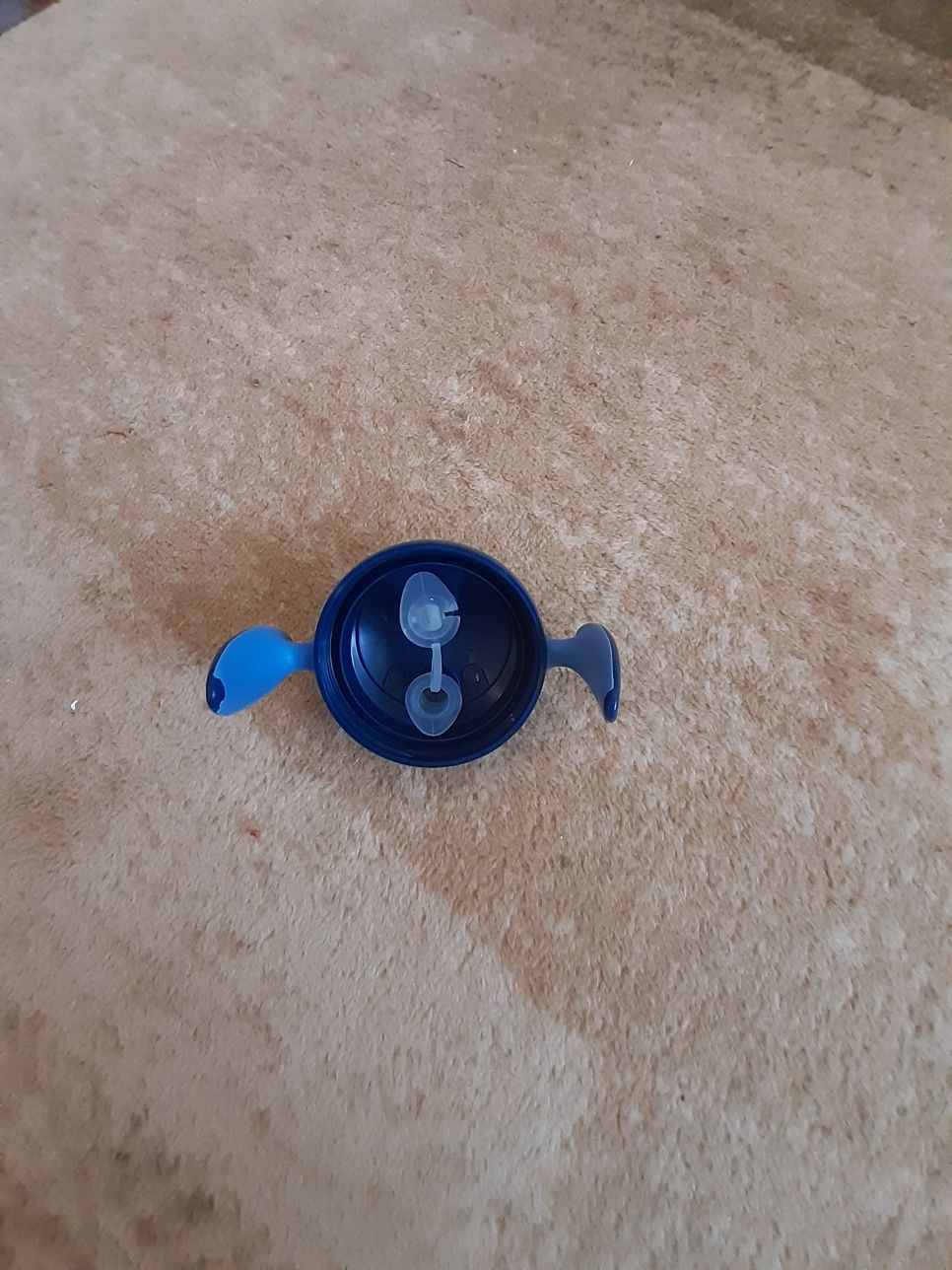 Niebieska dziubek z rogami rączkami na kubek NUK NOWA zakętka