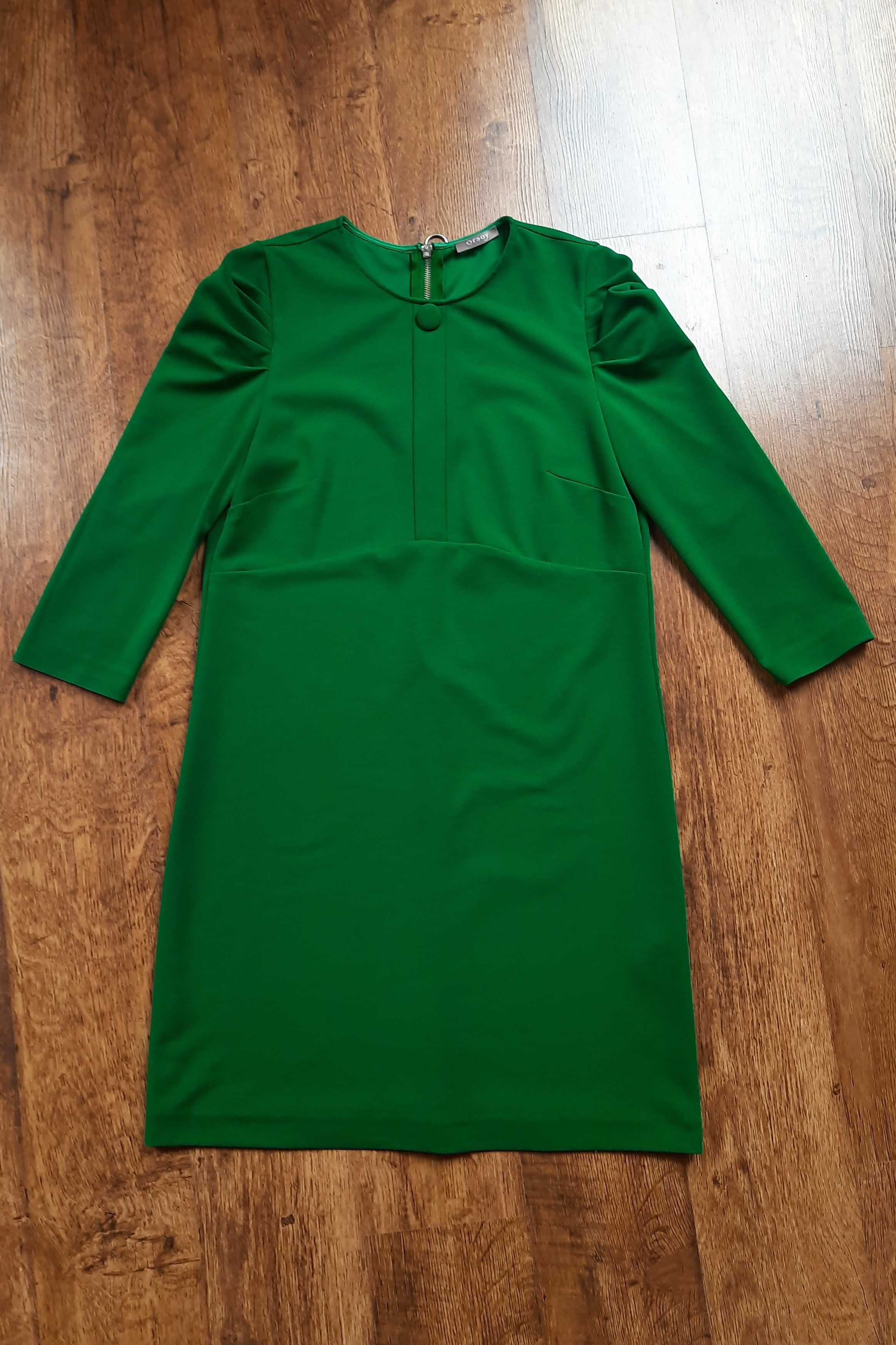 sukienka w soczyście zielonym kolorze, idealna na wiosnę, rozmiar M