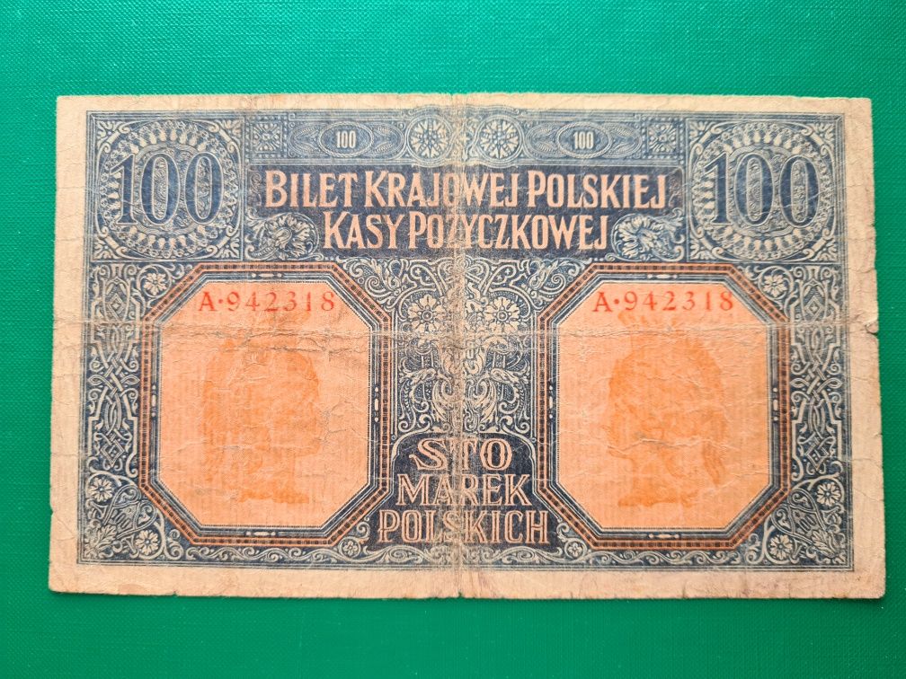 Sprzedam unikatowy banknot 100 Marek Polskich z 1916r Jenerał, okazja