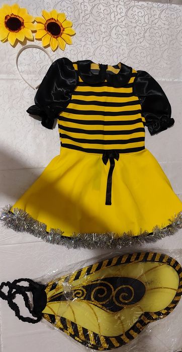 Костюм бджілки, новорічний костюм бджілки на дівчинку 110-116 розміру