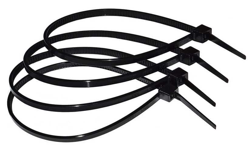 Opaski plastikowe samozaciskowe 300mm x 4.8 mm trytytki czarne 100 szt