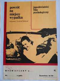 Plakat filmowy Powrót na miejsce wypadku 1971 Prl Vintage Oryginał