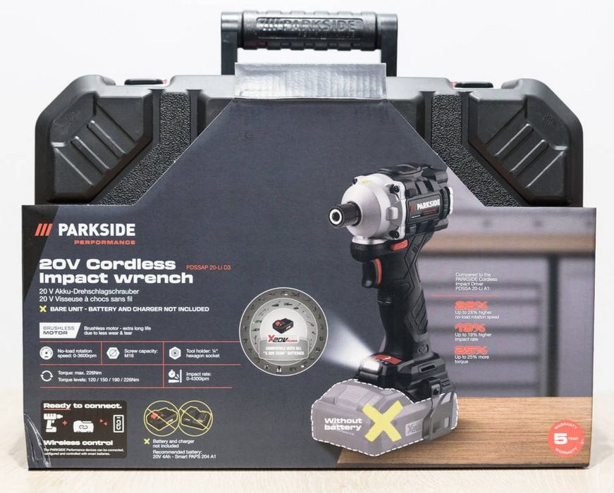 Акумуляторний ударний імпакт PDSSAP 20-Li D3 20V, імпакт парксайд 20в