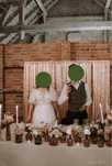 Ścianka dekoracja ślubna stół Młodej Pary boho rustykalne