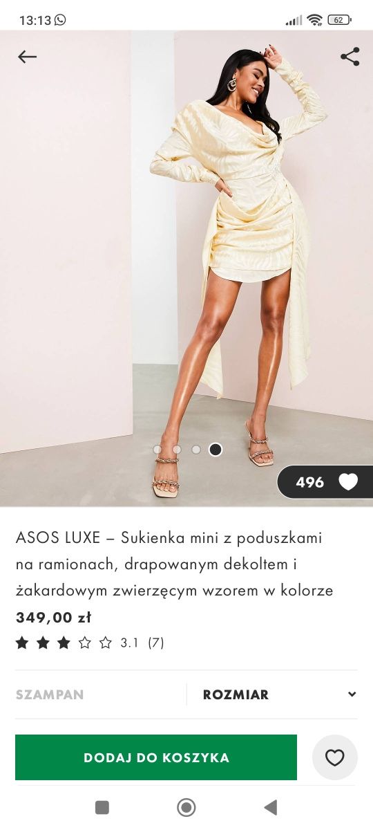 Sukienka ASOS luxe nowa z metką m