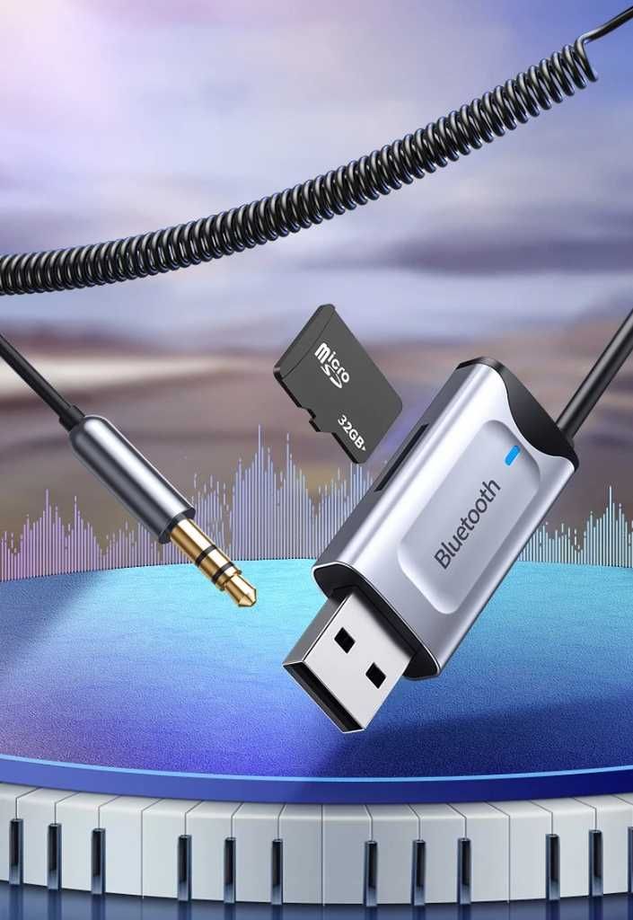 Adapter odbiornik audio BLUETOOTH 5.3 + czytnik