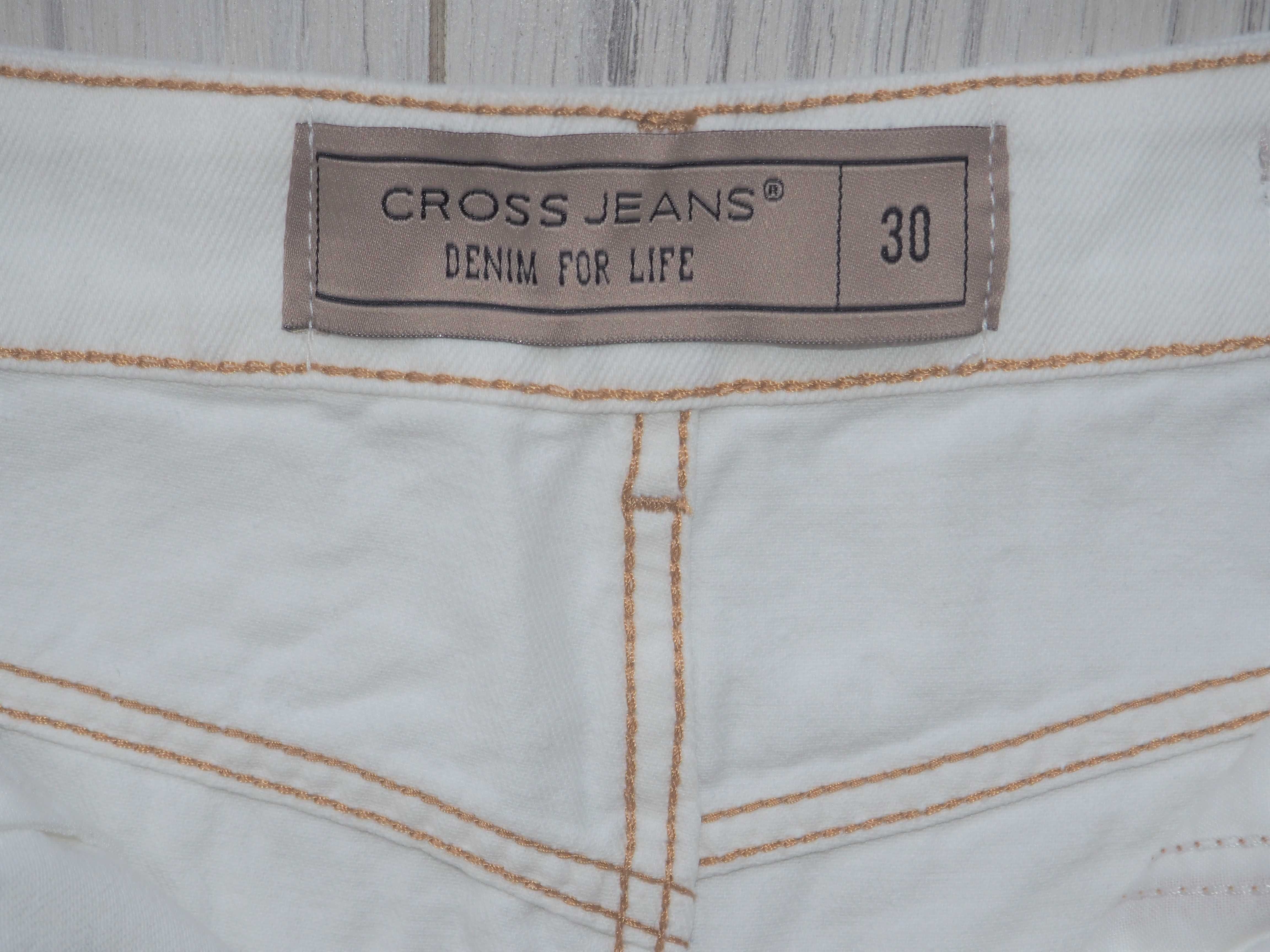 Cross jeans białe szorty damskie jeansowe 40 l