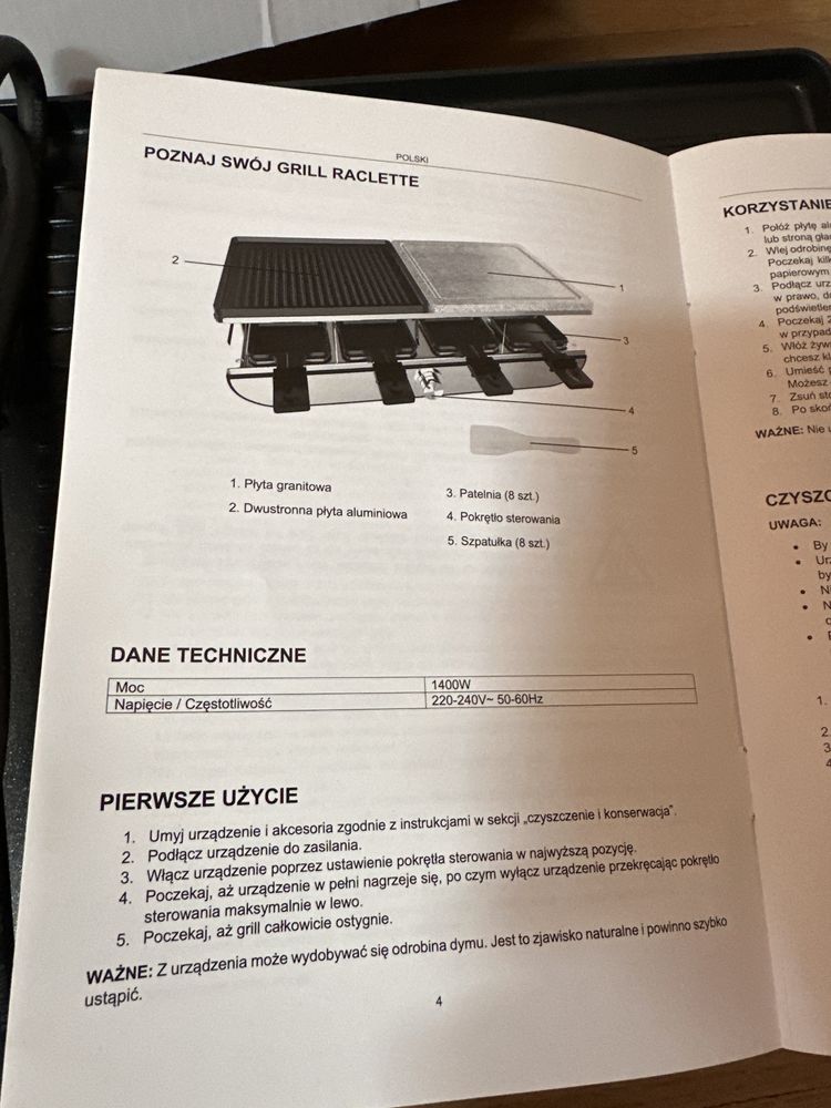 Grill elektryczny raclette