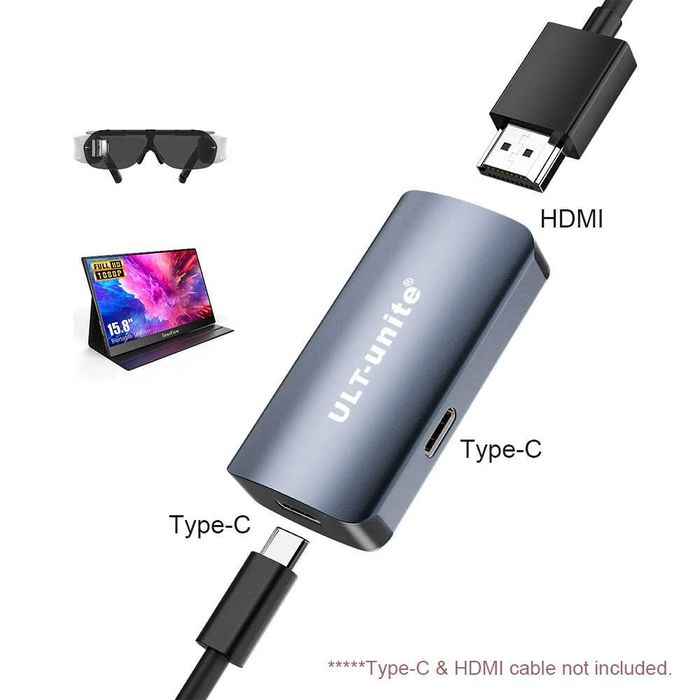 HDMI to Type-C adapter перехідник 4k 60hz для XREAL Air Switch Steam