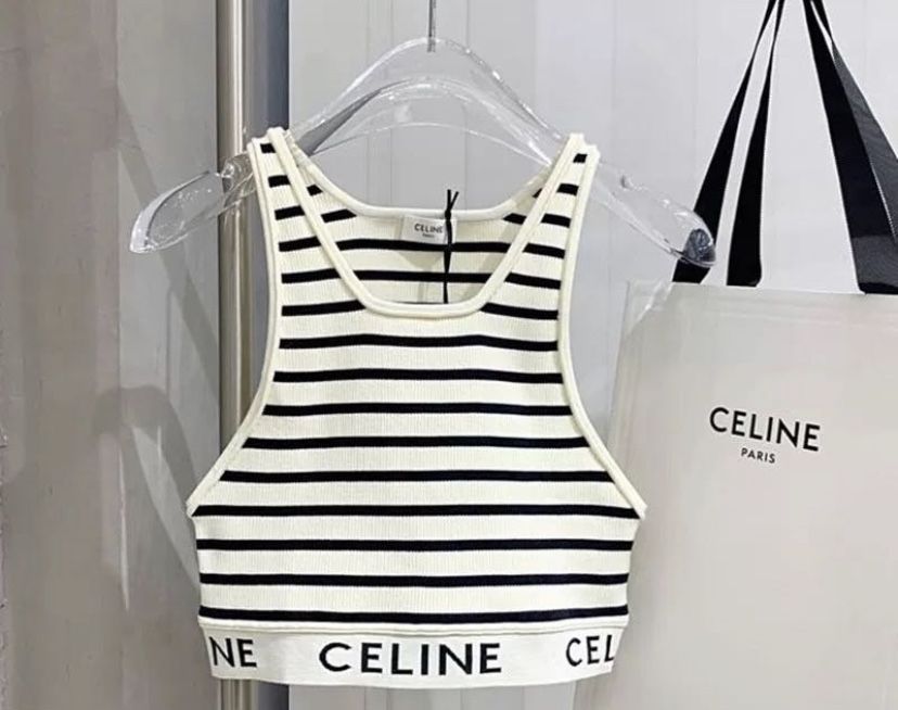Top Celine w paski crop top