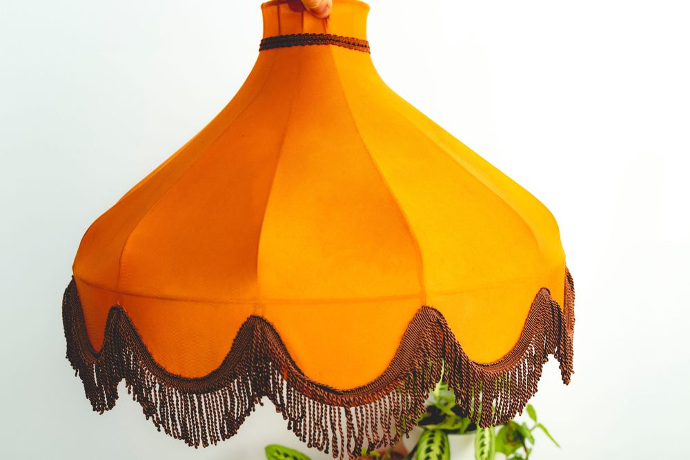 Duży klosz abażur Vintage PRL lampa retro WARSZAWA