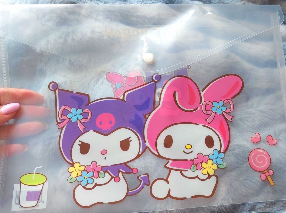 Teczka kopertowa na zatrzask A4 wodoodporna Sanrio Kuromi My Melody
