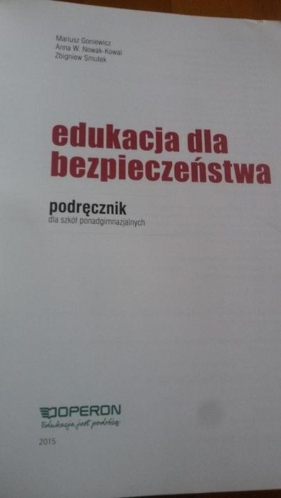 Książka Edukacja dla bezpieczeństwa klasa 1