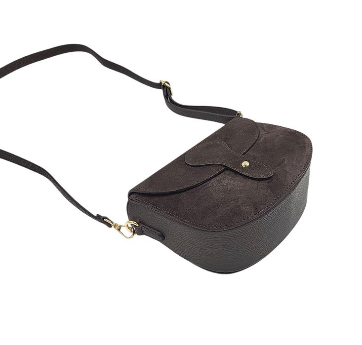 Listonoszka Laura Biaggi skórzana brąz czekolada zamsz