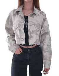 cropped jacket krótka kurtka dżinsowa jeansowa moro retro vintage y2k