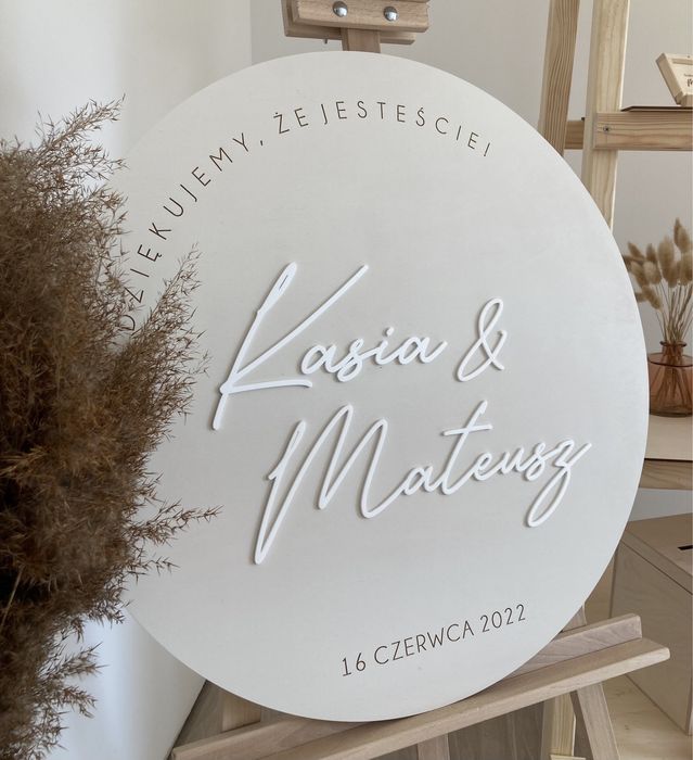 Tablica powitalna ślub drewniana personalizowana