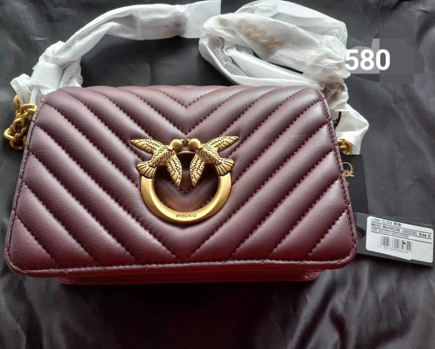 Nowa mini torebka Pinko w kolorze wiśnia-bordo. ŚLICZNA. POLECAM.