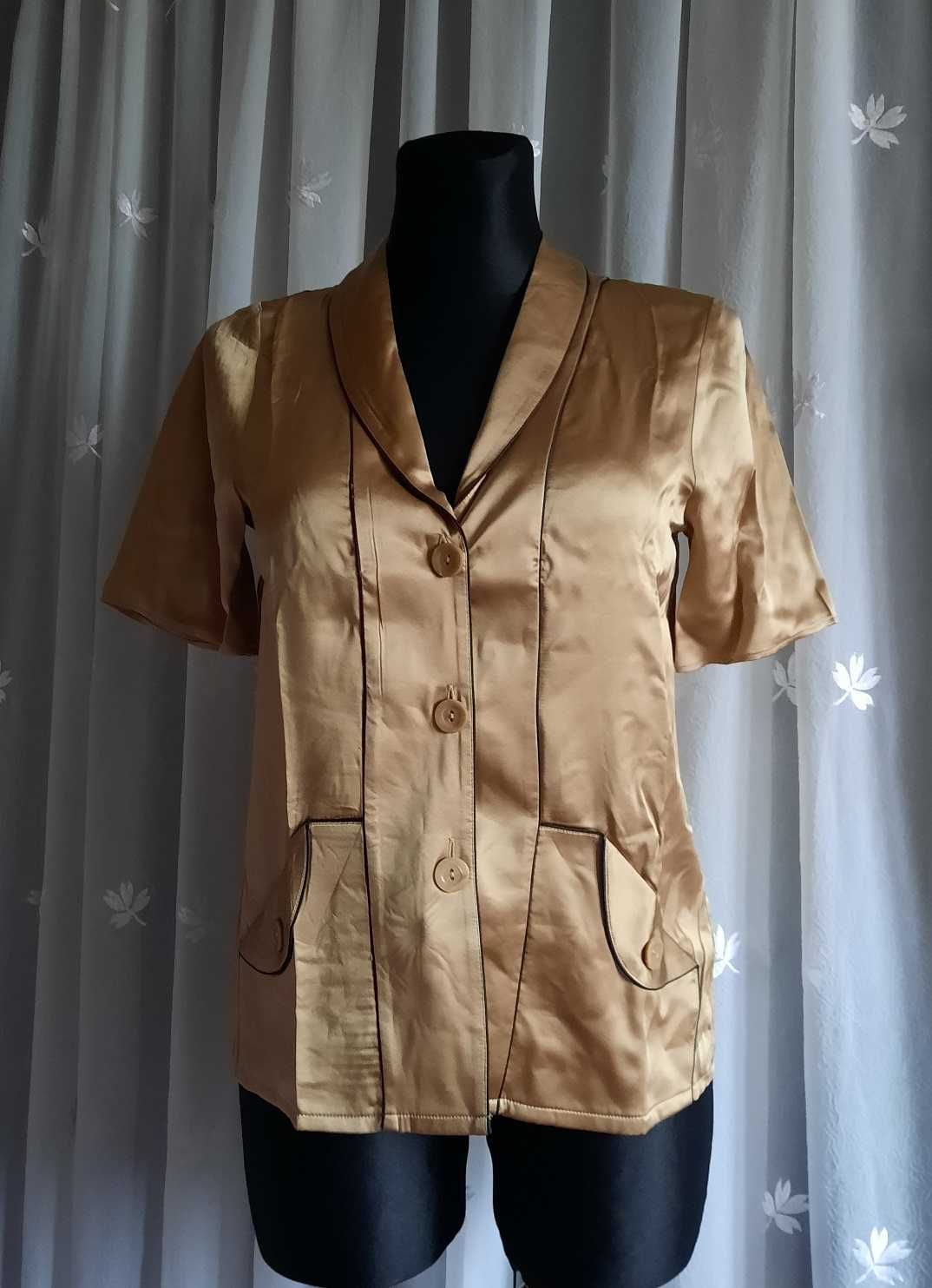 100% Jedwab Intimissimi nowa koszula piżama bluzka jedwabna beż S