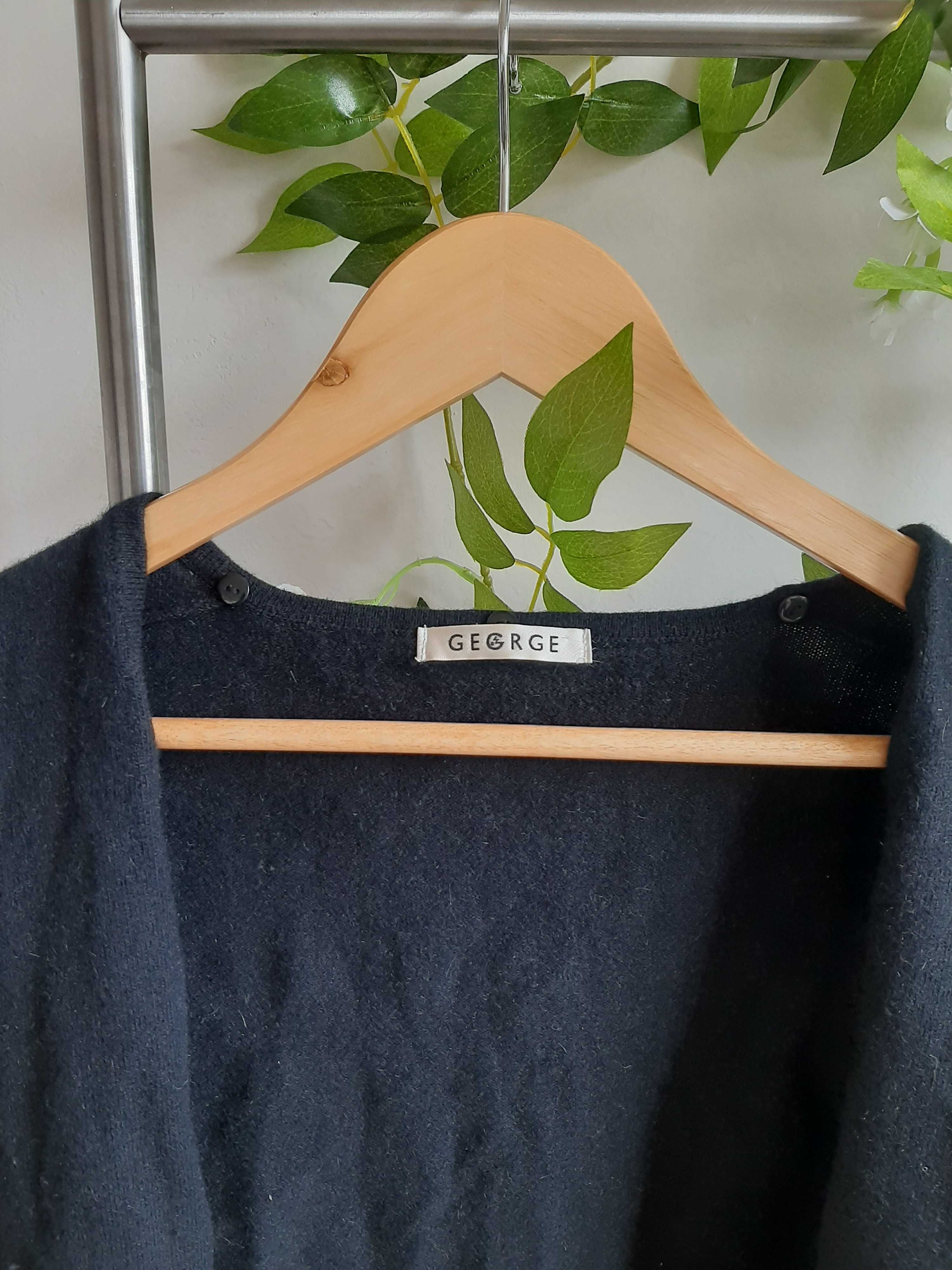Kardigan sweter wełniany wełna basic minimalism czarny XS George
