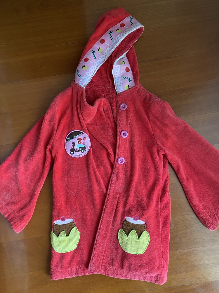 Robe imaginarium manga comprida vermelho com doces 4/5 anos