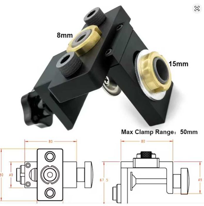 Gabarito de cavilha ajustável 3 em 1 para cavilhas