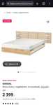 Łóżko dwuosobowe Ikea 160x200 Mandal + regał wysuwany węzgłowie